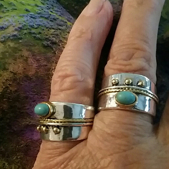 🆕️ ☮ Polished sterling silver & turquoise ring - Picture 9 of 10